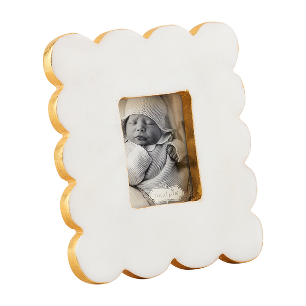 Scallop Marble Frame Mud Pie-Mud pie-The Bugs Ear