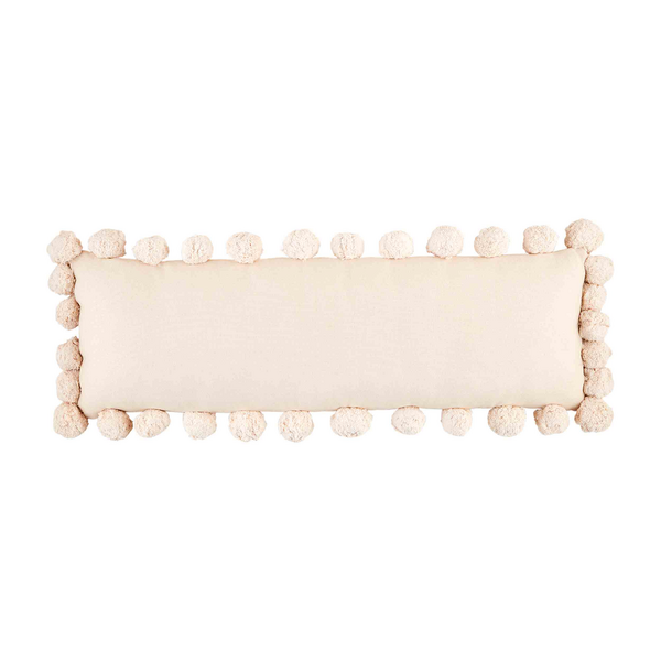 Cream Long Pom Pom Pillow Mud Pie-Mud pie-The Bugs Ear