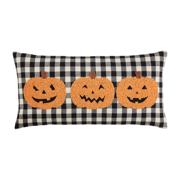 Jack-O-Lantern Beaded Pillow Mud Pie-Mud pie-The Bugs Ear