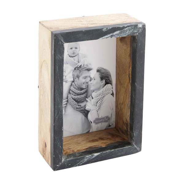 Black Marble Picture Frame Mud Pie-Mud pie-The Bugs Ear