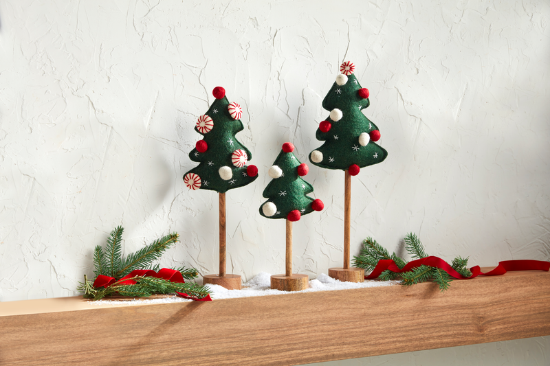 Large Felted Pom Tree Sitter Mud Pie