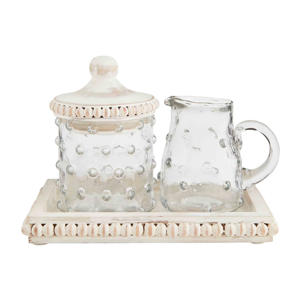 Hobnail Cream and Sugar Set Mud Pie-Mud pie-The Bugs Ear