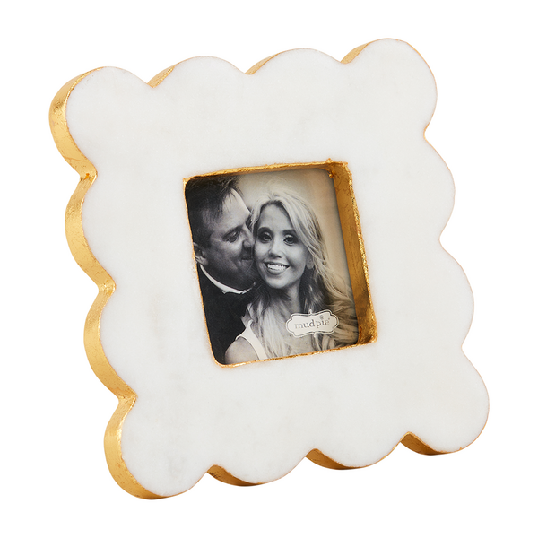 Scallop Marble Frame Mud Pie-Mud pie-The Bugs Ear