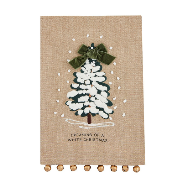 Jingle Bell White Christmas Towel-Mud pie-The Bugs Ear