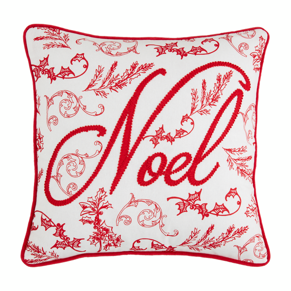 Noel Toile Pillow Mud Pie-Mud pie-The Bugs Ear