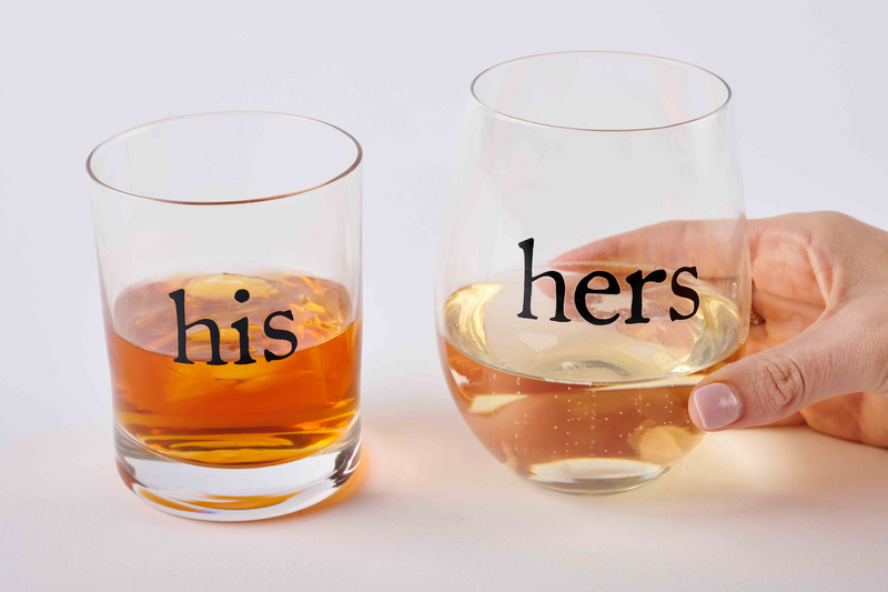 His and Hers Glass Set Mud Pie-Mud pie-The Bugs Ear