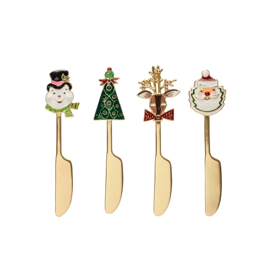 Zinc Alloy Canape Knife Enameled Holiday Icon Handle 4 Styles-Creative Co-op-The Bugs Ear