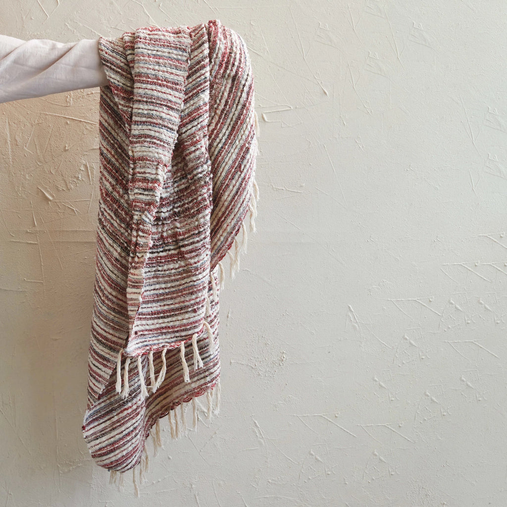 Woven Cotton & Wool Throw with Stripes & Fringe-Creative Co-op-The Bugs Ear