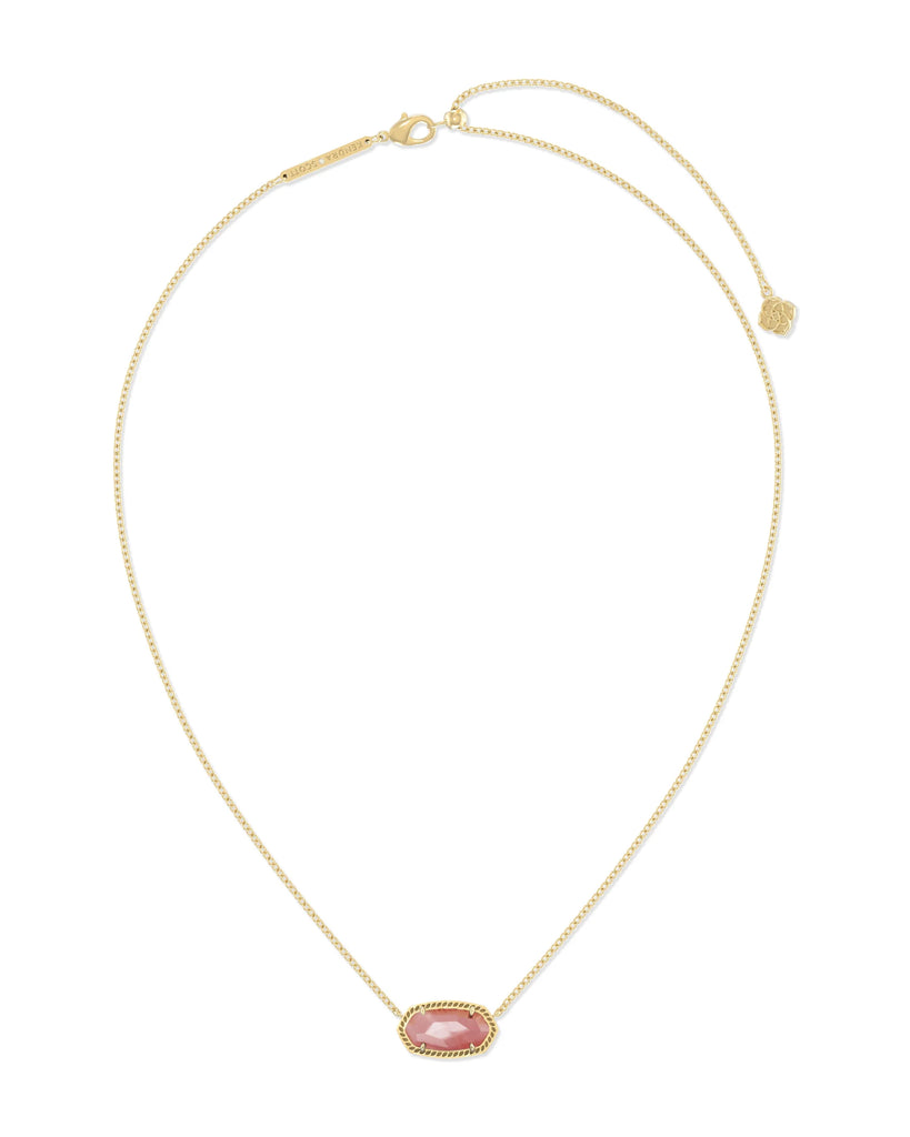 Kendra Scott Elisa Pendant Necklace Gold Coral Pink Mother Of Pearl-Kendra Scott-The Bugs Ear