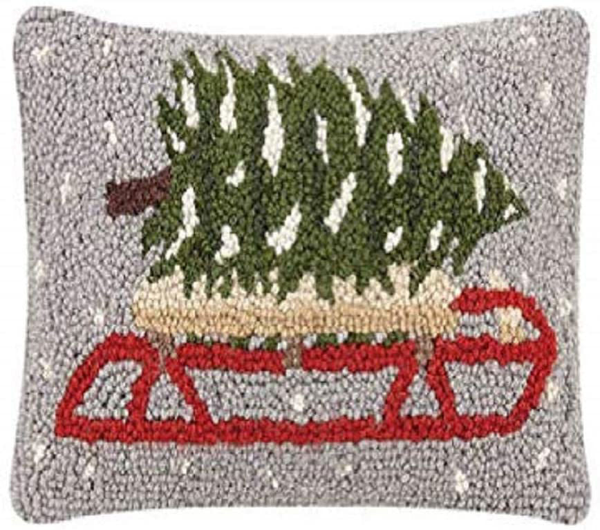 Tree on Sled Winter Hook Pillow-Peking Handicraft-The Bugs Ear