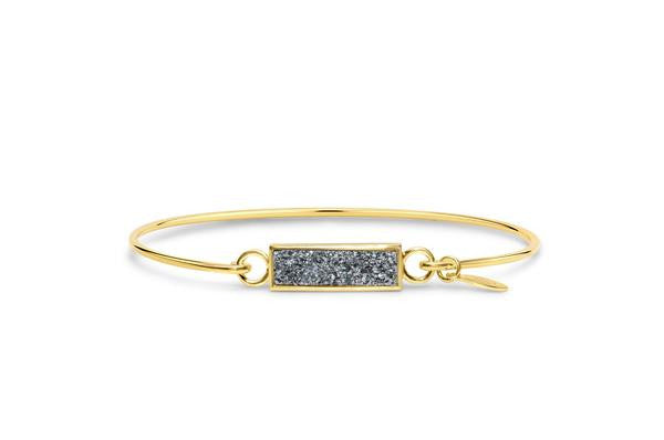 Druzy Bar Bracelet in Gold and Platinum-Stia Couture-The Bugs Ear