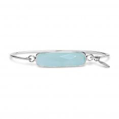Gemstone Bar Bracelet in Aqua Chalcedony-Stia Couture-The Bugs Ear