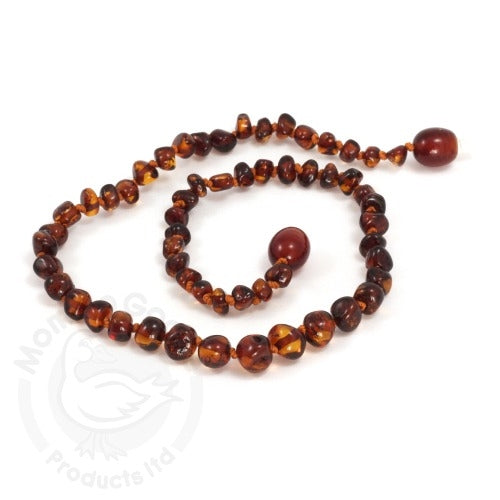 Amber Teething Necklace Baroque Light Cherry-Momma Goose Products-The Bugs Ear