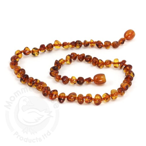 Amber Teething Baroque Cognac Baby Necklace-Momma Goose Products-The Bugs Ear