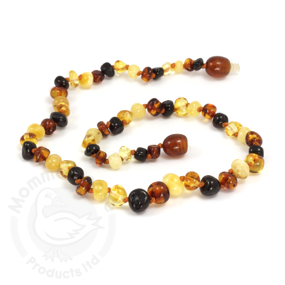 Amber Teething Baroque Multi Baby Necklace-Momma Goose Products-The Bugs Ear