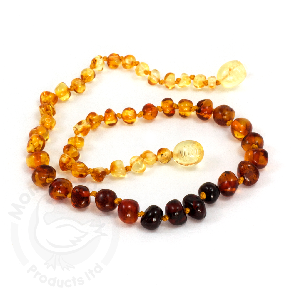 Amber Teething Baroque Rainbow Baby Necklace-Momma Goose Products-The Bugs Ear
