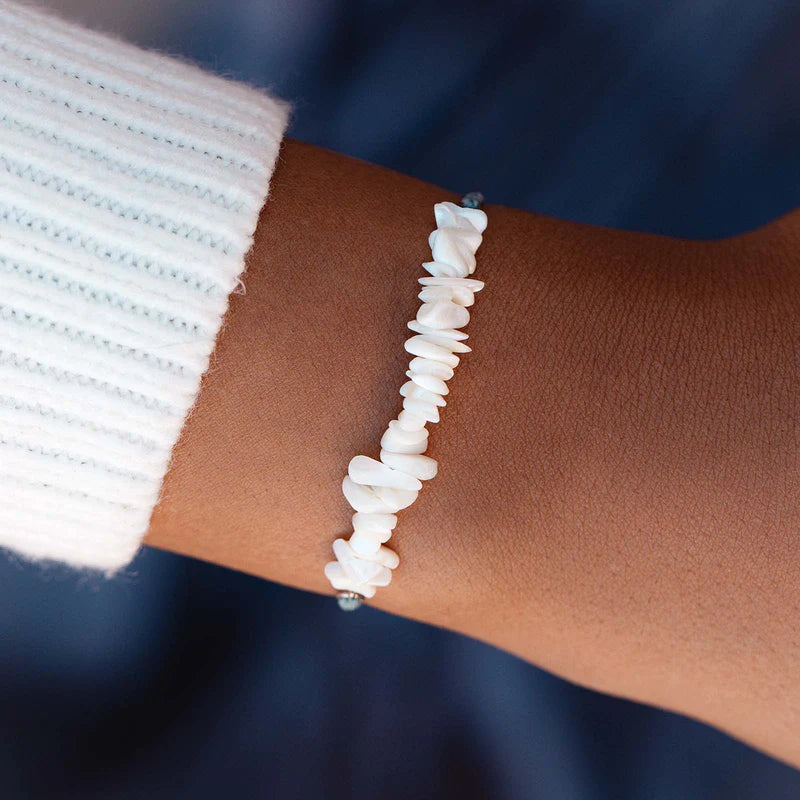 Pura Vida Mother of Pearl Shell Chip Bracelet in Smoke-The Bug's Ear-The Bugs Ear
