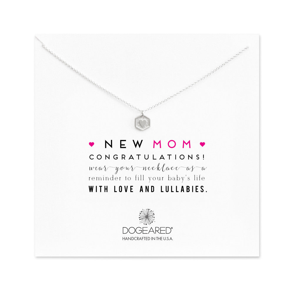 Dogeared New Mom Heart Token Charm Necklace Silver-Dogeared-The Bugs Ear