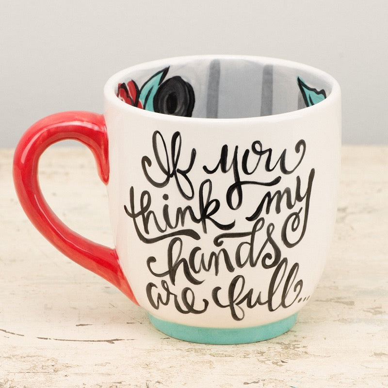 Glory Haus Hands Are Full Heart Full Jumbo Mug-Glory Haus-The Bugs Ear