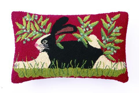 Bunny on Red Hook Pillow-Peking Handicraft-The Bugs Ear