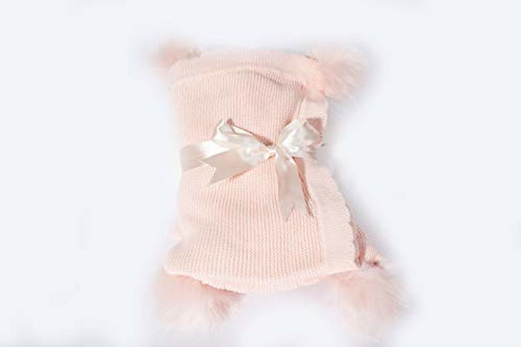 MON AMI Baby Knit Blanket in Pink-MonAmi Designs-The Bugs Ear