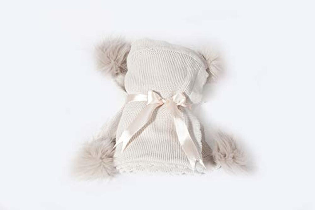 MON AMI Baby Knit Blanket in Grey-MonAmi Designs-The Bugs Ear