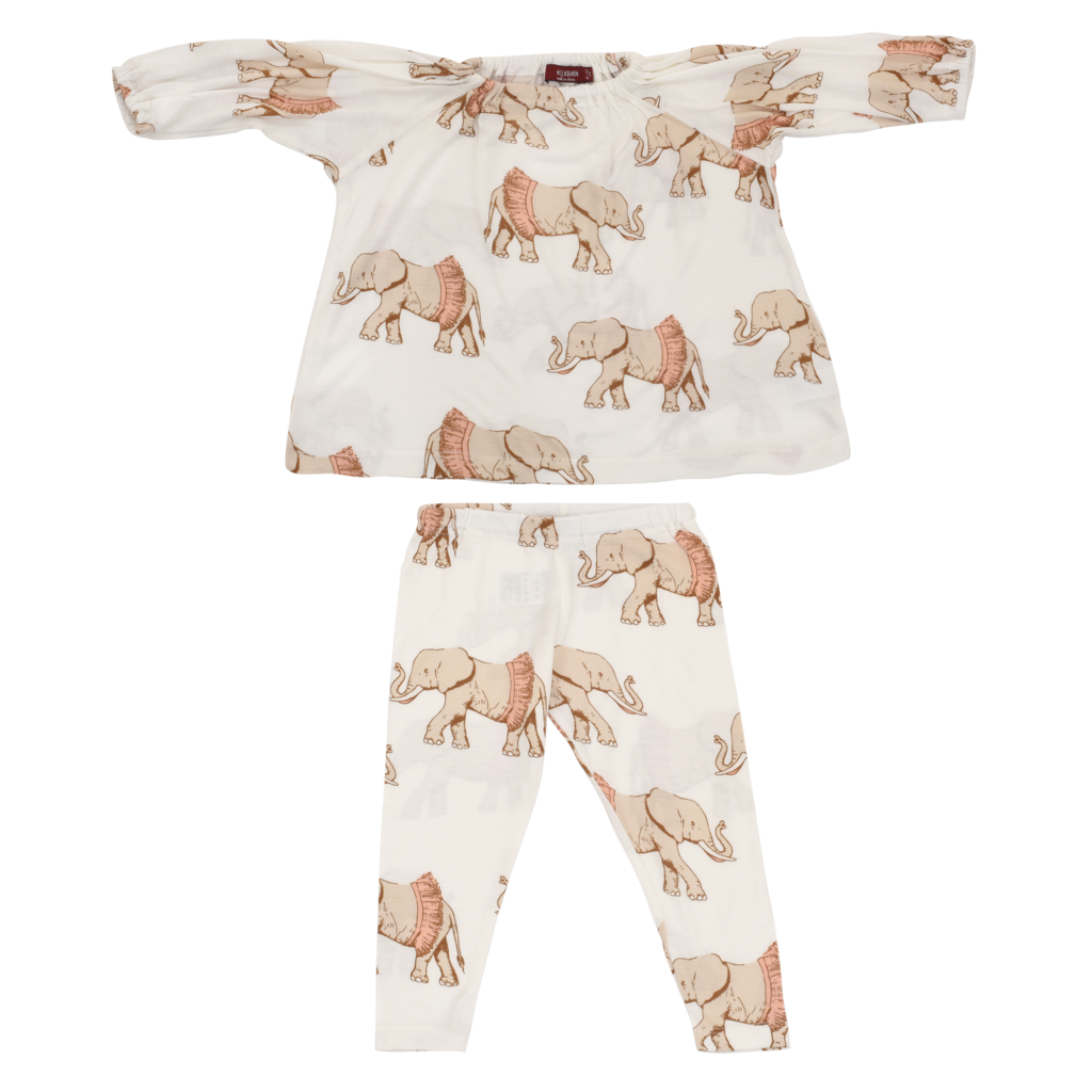 Milkbarn Long Sleeve Tutu Elephant Dress Set 6-12M-Milkbarn-The Bugs Ear