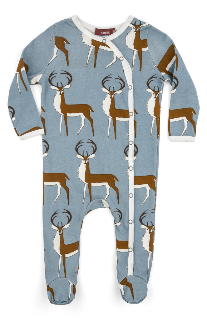 Milkbarn Footed Romper Blue Buck-Milkbarn-The Bugs Ear