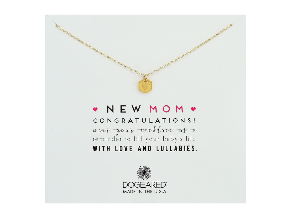 Dogeared New Mom Heart Token Charm Necklace Gold-Dogeared-The Bugs Ear
