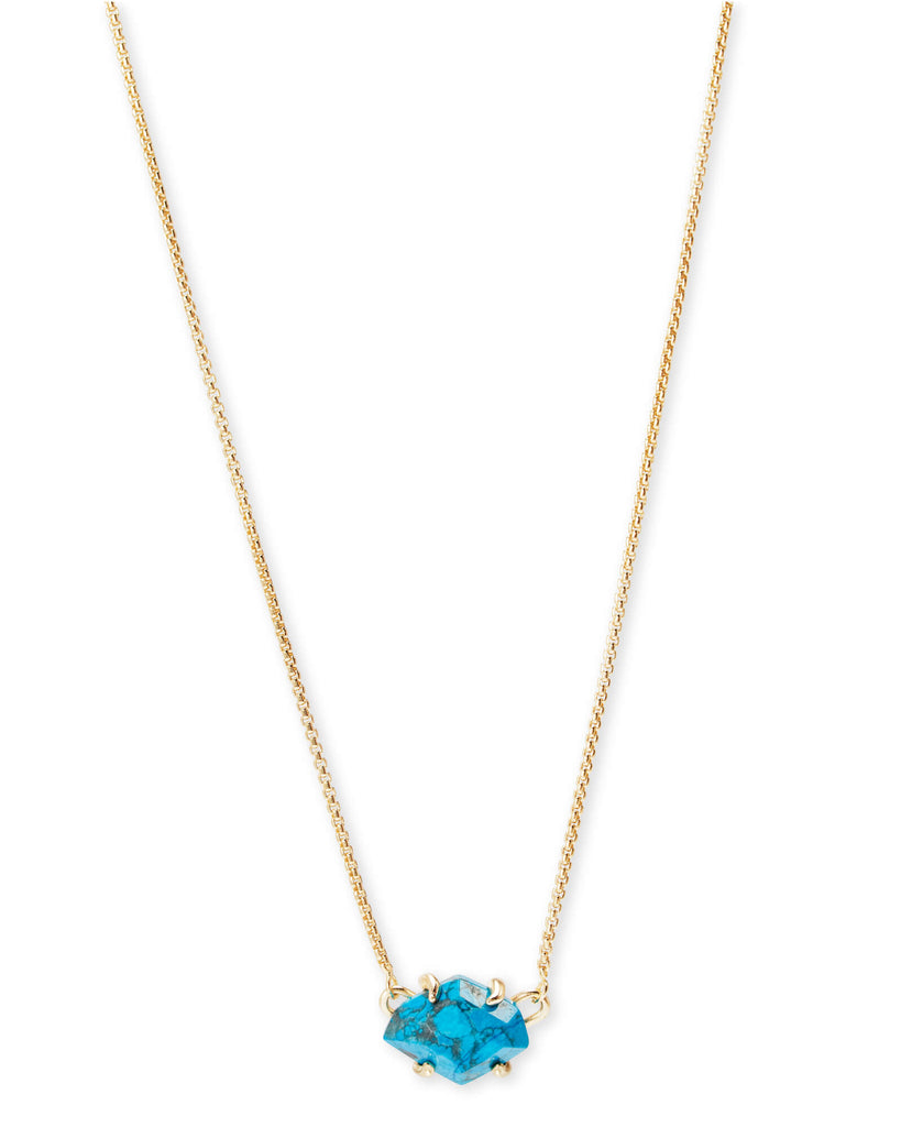 Kendra Scott Ethan Gold Pendant Necklace In Aqua Howlite-Kendra Scott-The Bugs Ear