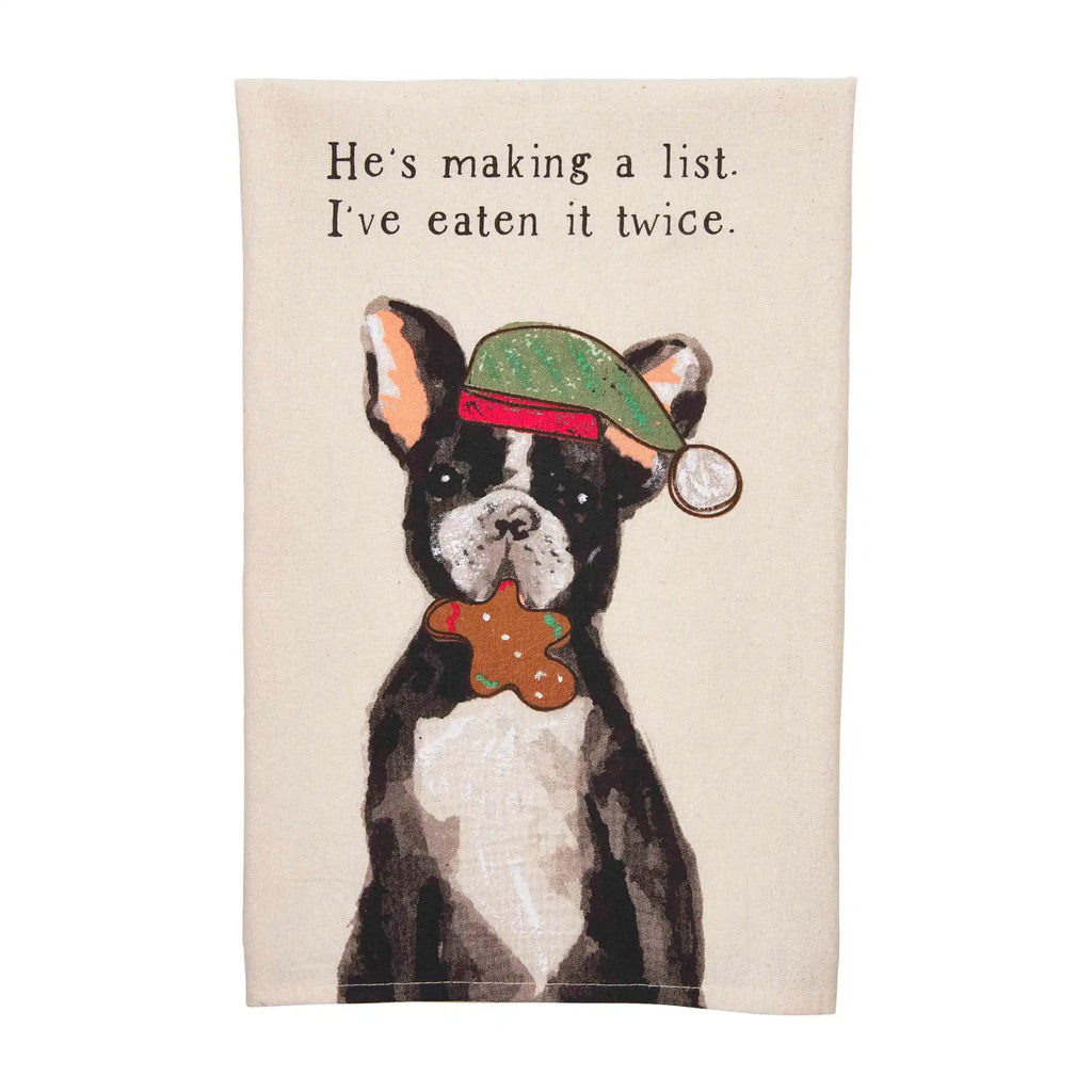 Christmas Hand Painted Dog Hand Towels Mud Pie-Mud pie-The Bugs Ear