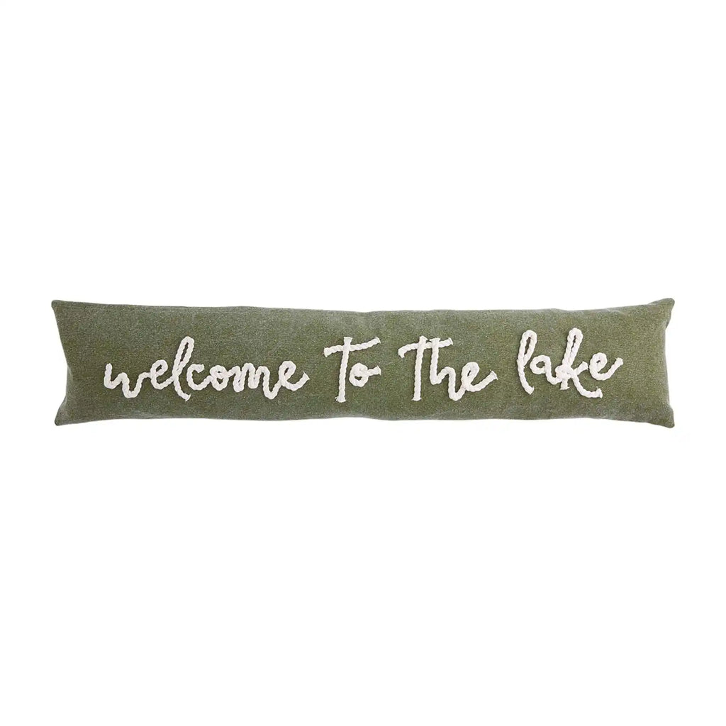 Welcome to the Lake Skinny Throw Pillow Mud Pie-Mud pie-The Bugs Ear