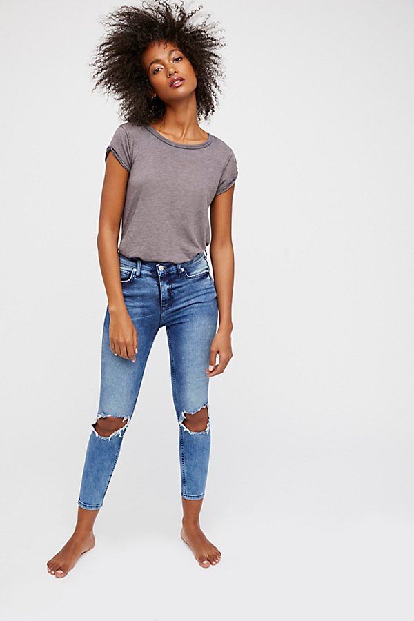 High rise deals busted skinny jeans