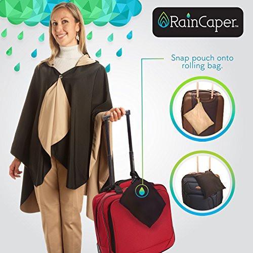 RainCaper Reversible Rain Cape in Black With Coco Plaid-RainCaper-The Bugs Ear
