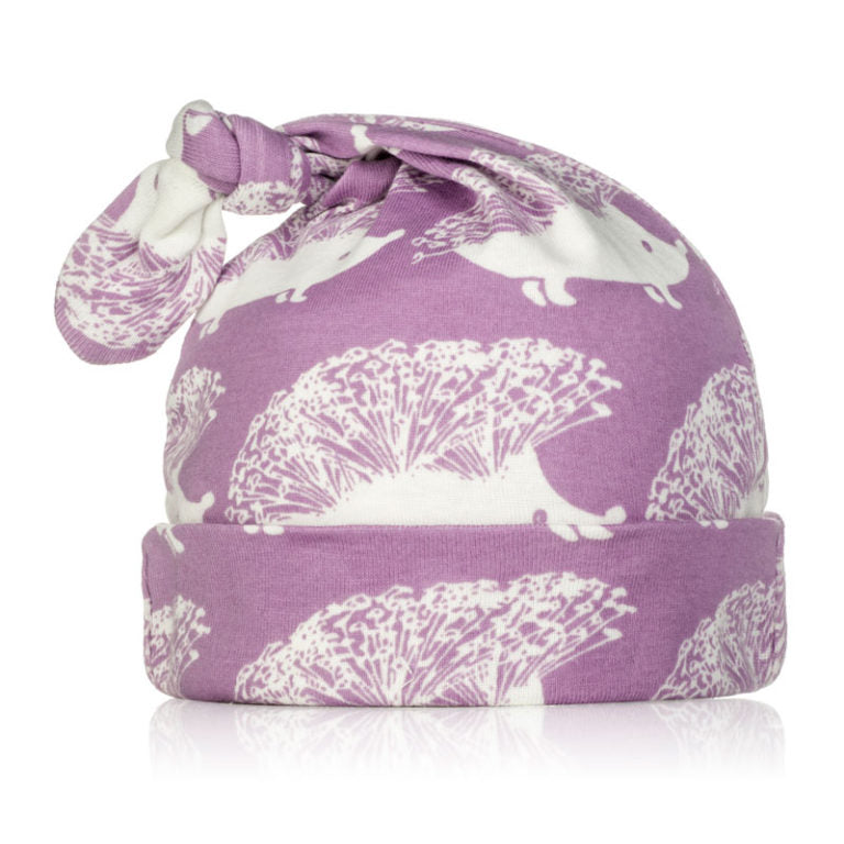Milkbarn Organic Knotted Hat Lavender Hedgehog-Milkbarn-The Bugs Ear