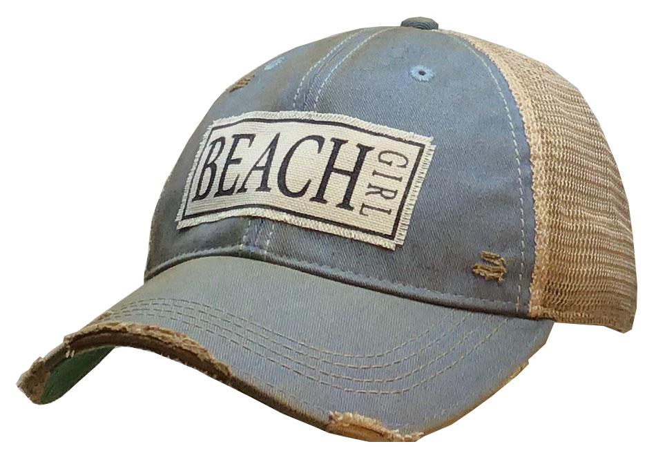 Beach Girl Distressed Trucker Cap-Vintage Life-The Bugs Ear