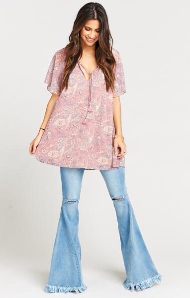 Show Me Your Mumu Juana Tassel Tunic Blushing Paisley-Show Me Your Mumu-The Bugs Ear