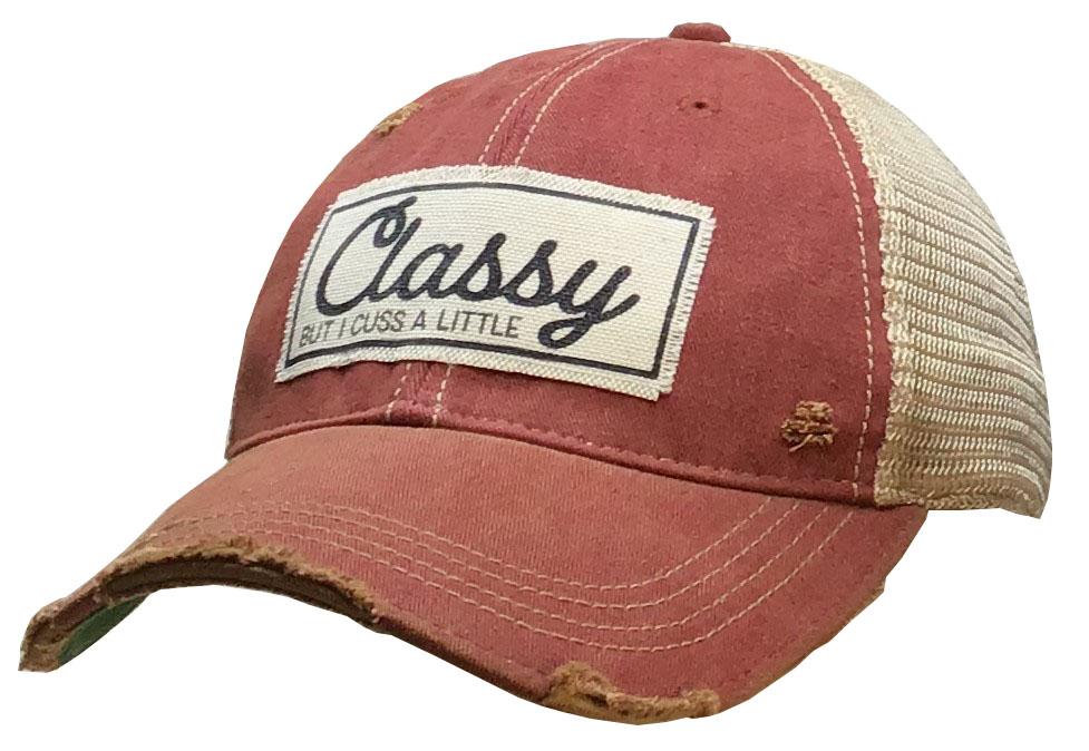 Classy But I Cuss A Little Distressed Trucker Cap-Vintage Life-The Bugs Ear