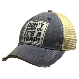 Don't Grow Up It's A Trap Distressed Trucker Cap-Vintage Life-The Bugs Ear