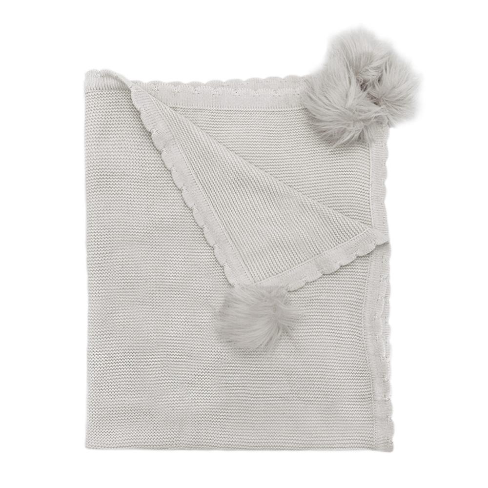 MON AMI Baby Knit Blanket in Gray-MonAmi Designs-The Bugs Ear