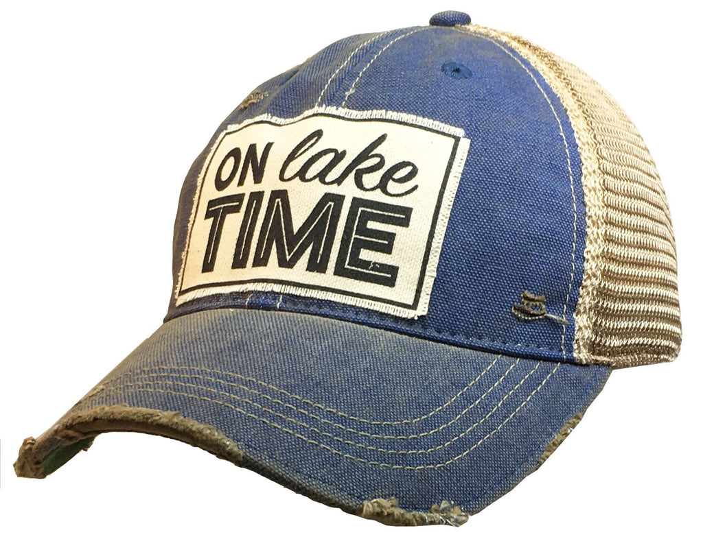 On Lake Time Distressed Trucker Cap-Vintage Life-The Bugs Ear