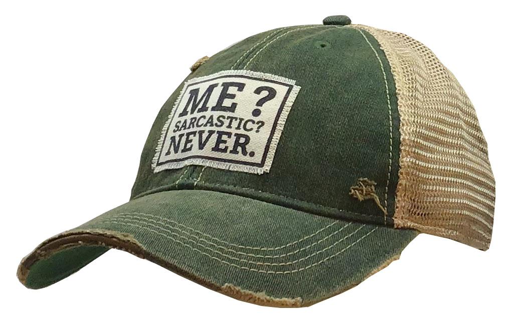 Me? Sarcastic? Never Distressed Trucker Cap-Vintage Life-The Bugs Ear