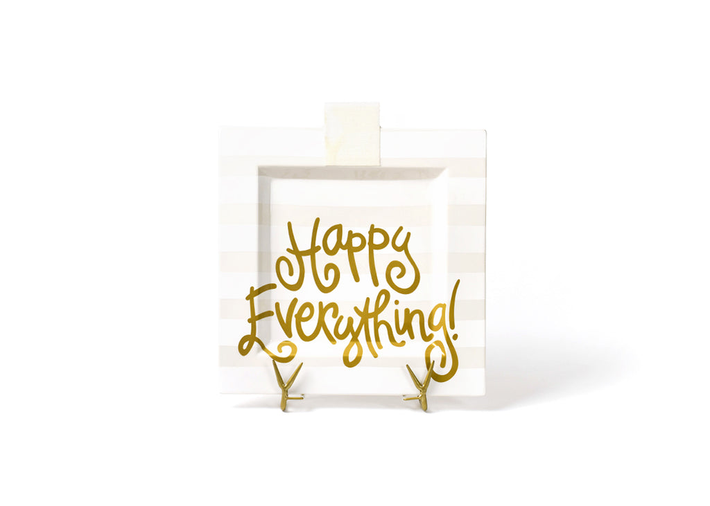 White Stripe Happy Everything Big Square Platter-Coton Colors-The Bugs Ear