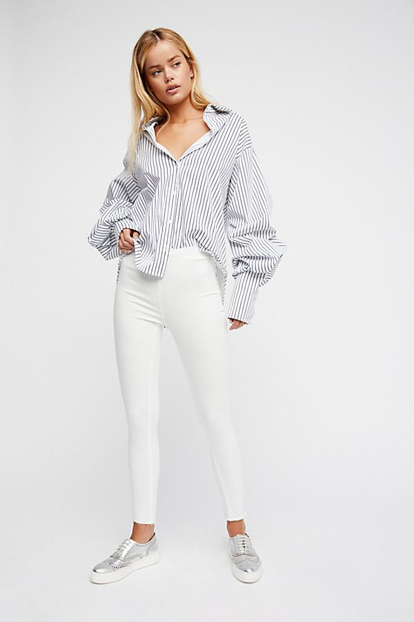 Free People Easy Goes It White Jeans-Free People-The Bugs Ear