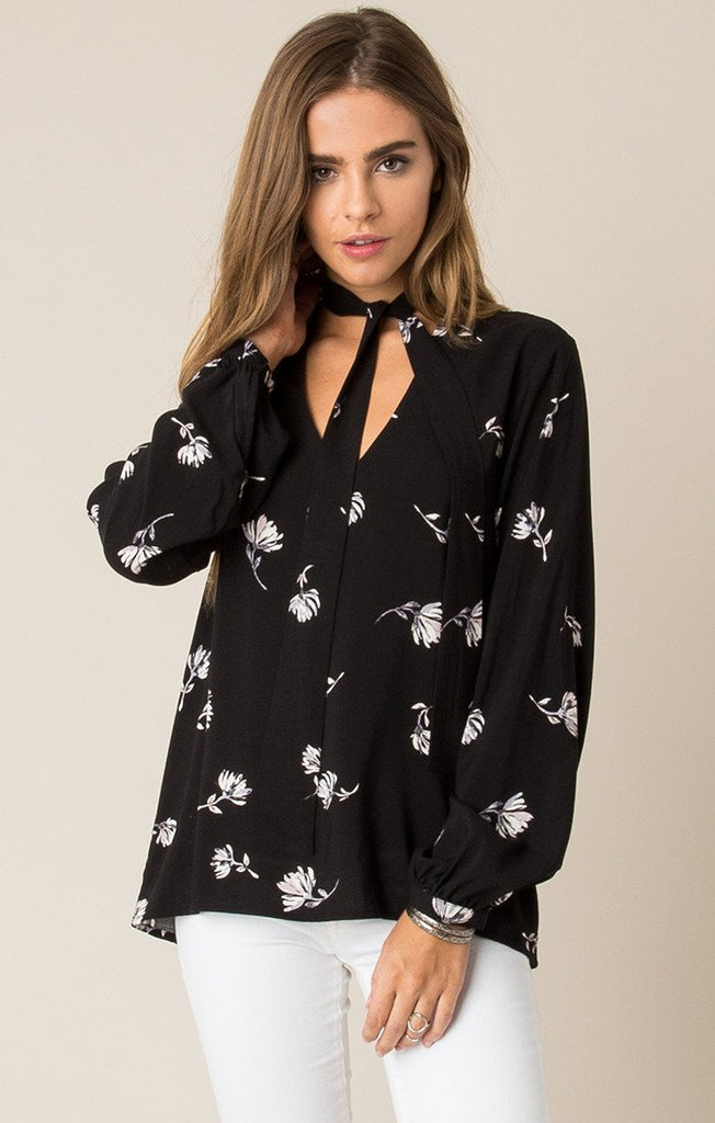 Blossom Tie Neck Floral Blouse-Others Follow-The Bugs Ear