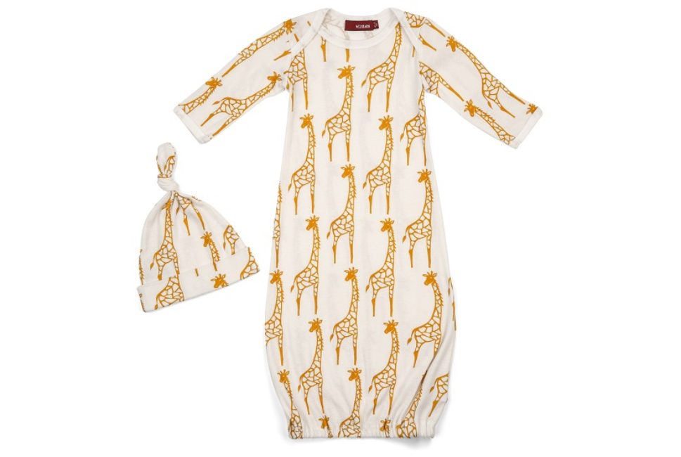Milkbarn Gown Hat Set Yellow Giraffe-Milkbarn-The Bugs Ear