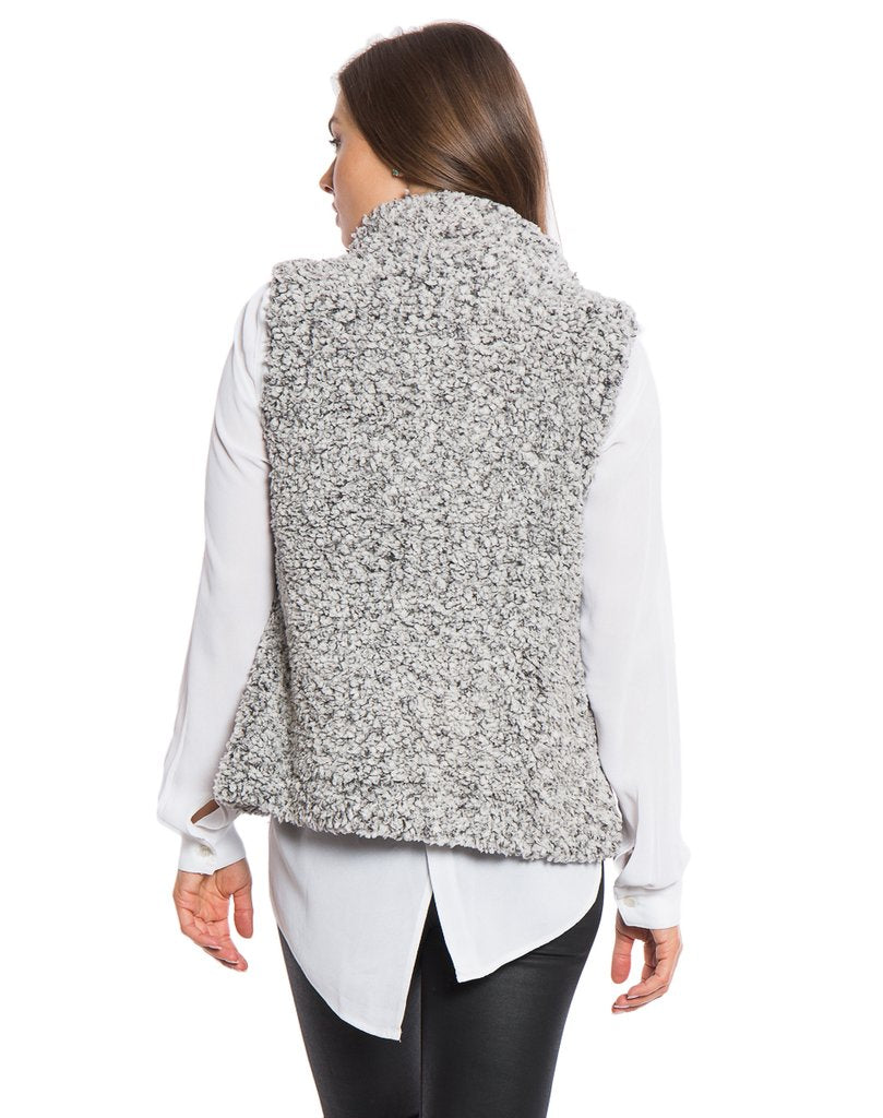 Dylan Solid Frosty Tipped Cozy Vest with Knit Lining Charcoal-True Grit-The Bugs Ear