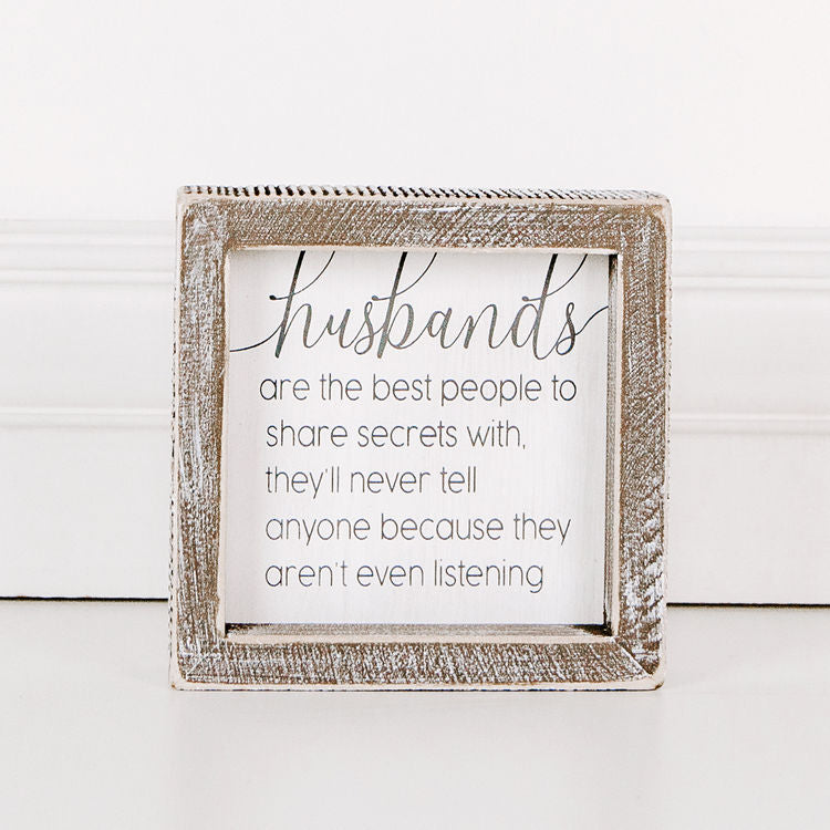 Husbands Are The Best People... Wood Framed Sign-Adams & Co.-The Bugs Ear
