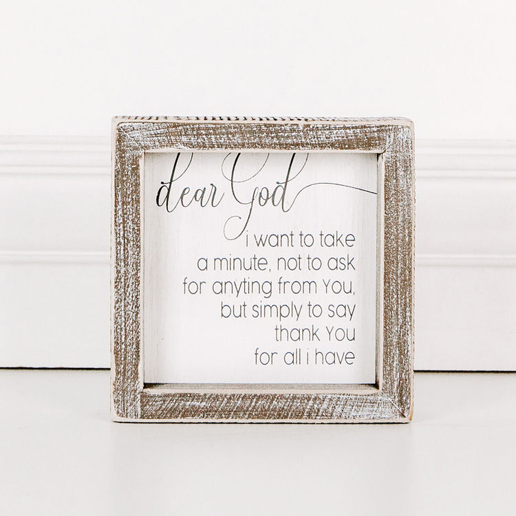 Dear God, I Want To... Wood Framed Sign-Adams & Co.-The Bugs Ear