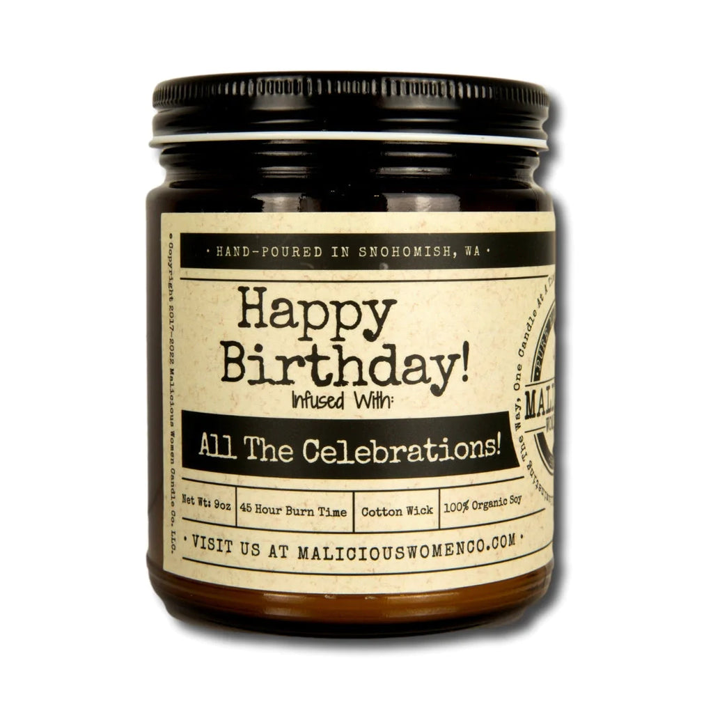 All The Celebrations! Happy Birthday! Infused With "All The Celebrations!"-Malicious Women Candle Co-The Bugs Ear